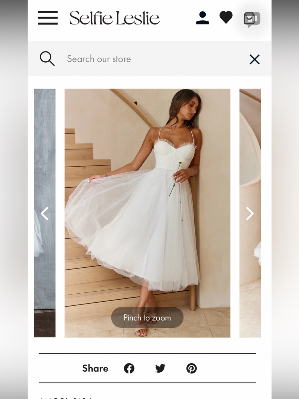 Selfie Leslie Ivory/White Tulle Midi Dress with Corset Bodice